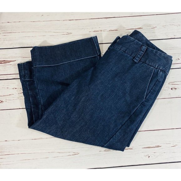 Gap Capris Long Shorts Womens Sz 4 Stretch Dark Blue 19.25” Inseam Dressy Career - Picture 4 of 9